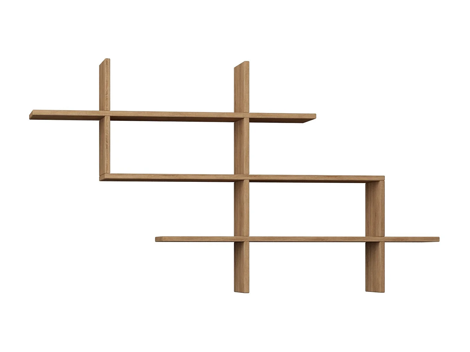 Bibliothèque en bois "Halic" - 150 x 22 x 82 cm - Chêne