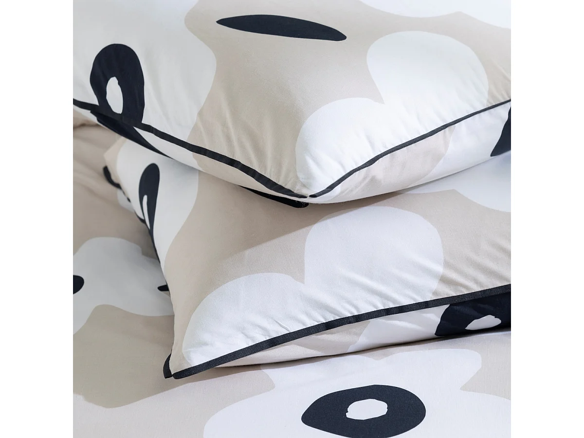 Parure de lit 1 personne en coton imprimé fleurs 140x200cm