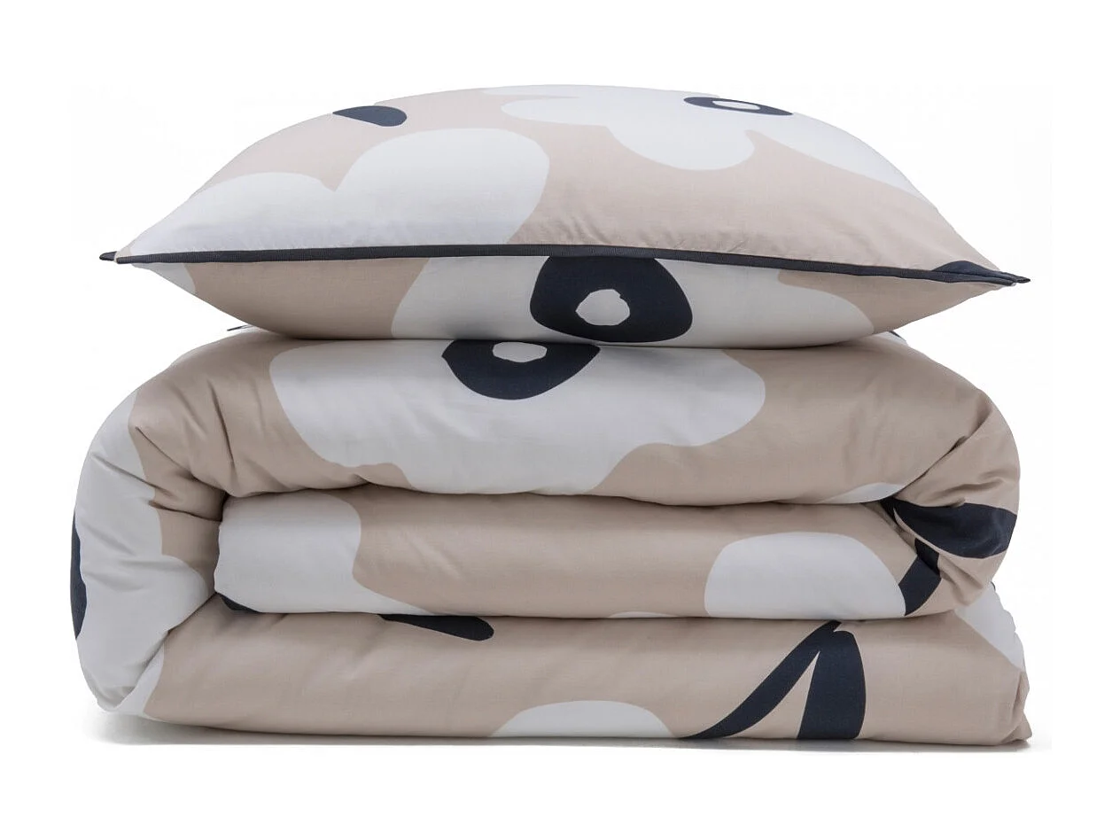 Parure de lit 1 personne en coton imprimé fleurs 140x200cm