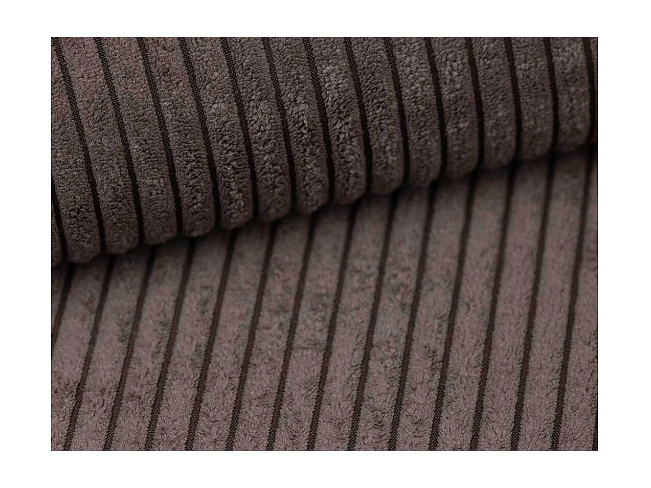 Canapé d'angle droit convertible 4 places MARLO en velours cotelé - Marron glacé