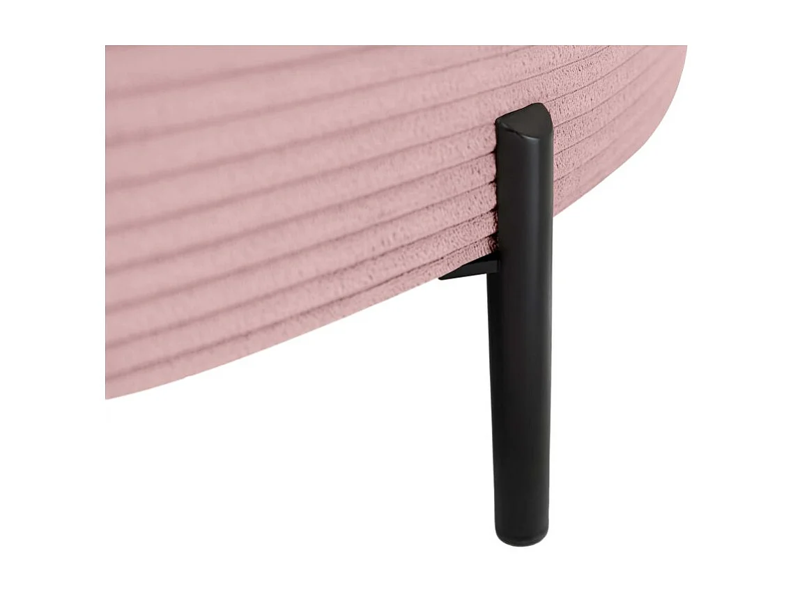 Canapé d'angle gauche 4 places MARLON en velours côtelé - Rose