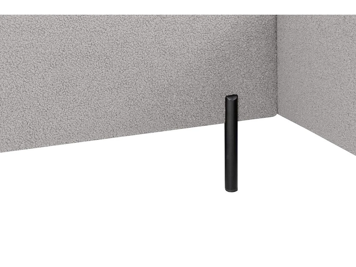 Canapé d'angle droit 4 places MARLON en tissu bouclette - Gris clair