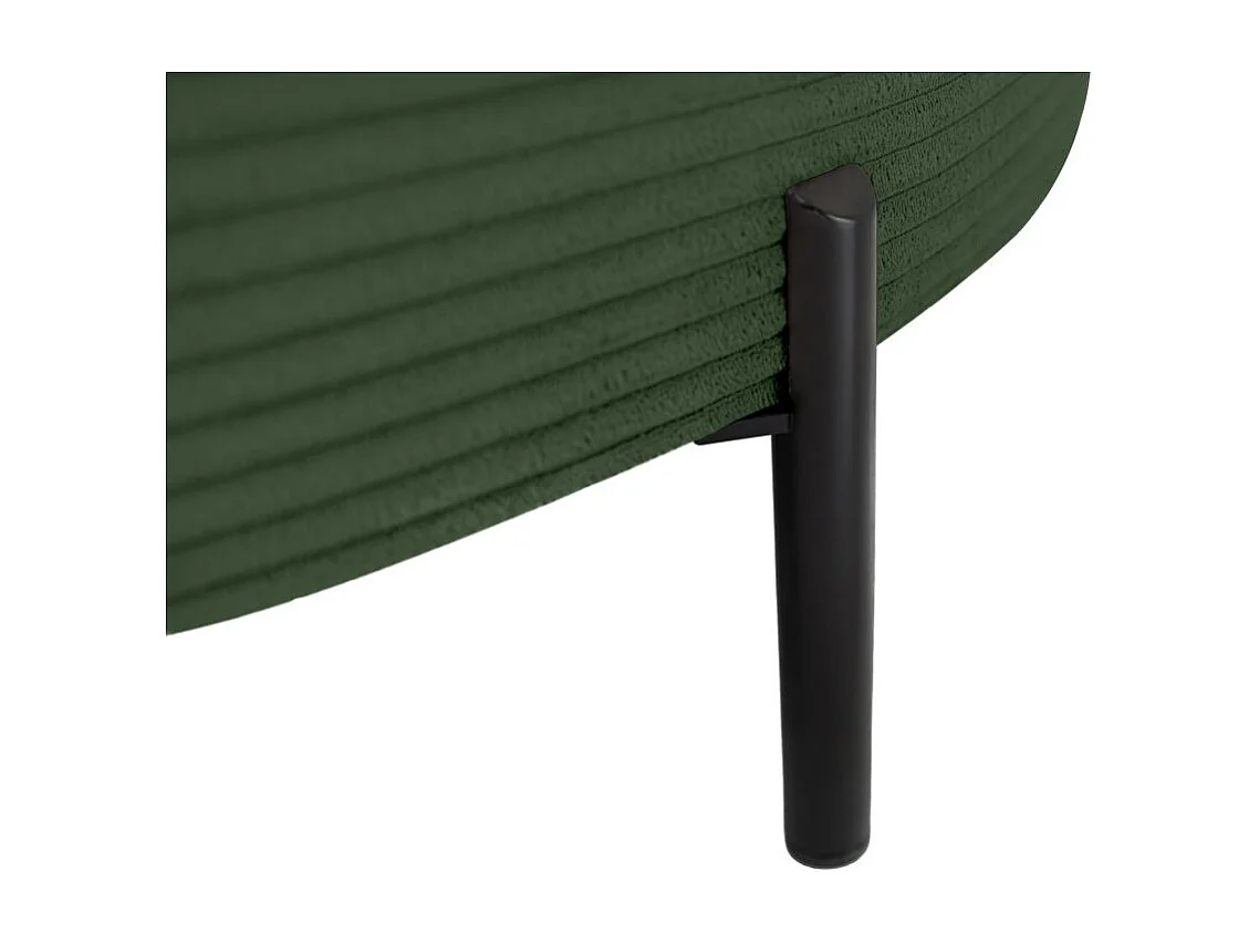 Canapé d'angle gauche 4 places MARLON en velours côtelé - Vert foncé