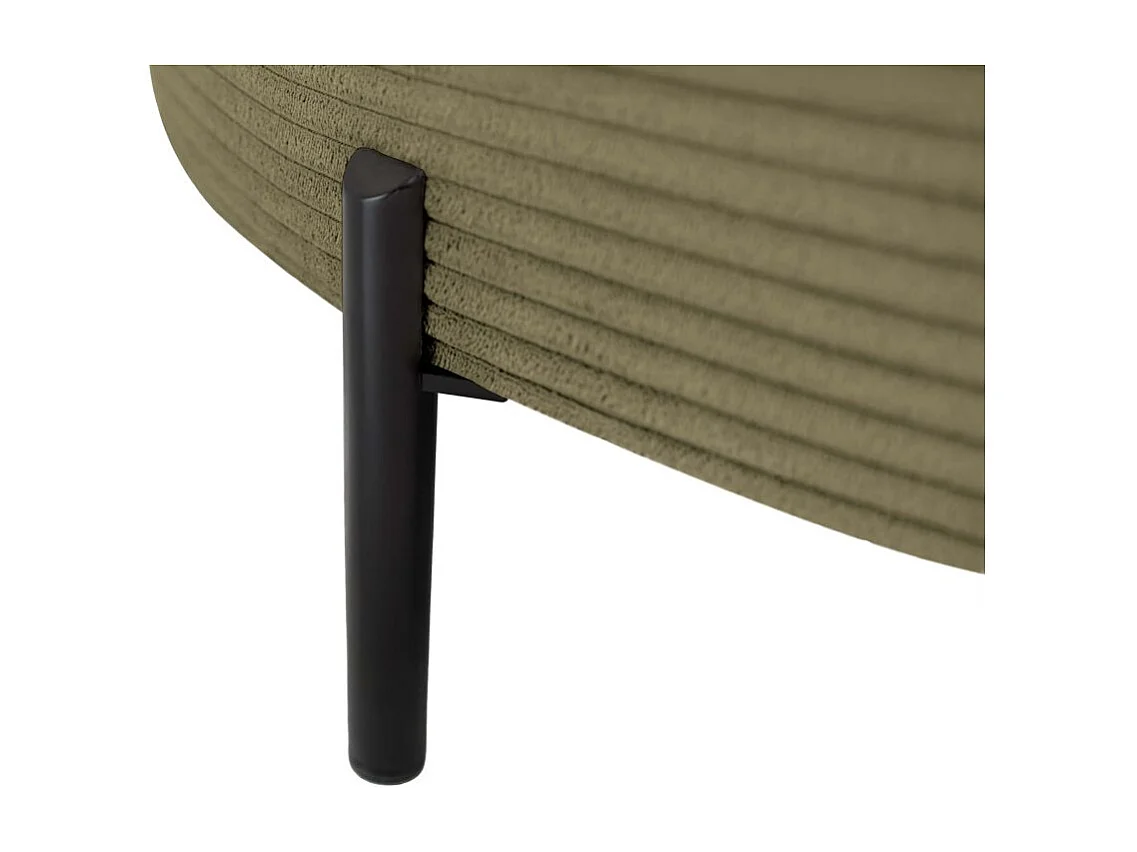 Canapé d'angle droit 4 places MARLON en velours côtelé - Vert kaki