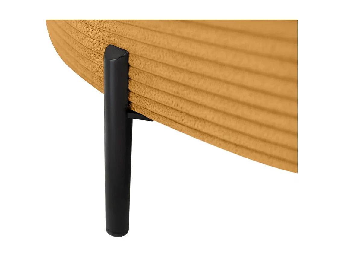 Canapé d'angle droit 4 places MARLON en velours côtelé - Jaune