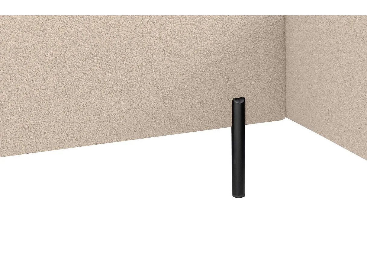 Canapé d'angle 4 places MARLON en tissu bouclette - Beige