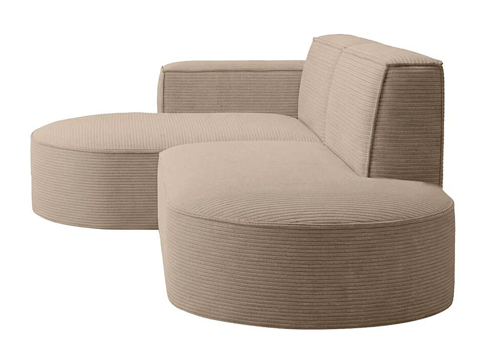 Canapé d'angle droit 4 places MARLA en velours côtelé - Taupe