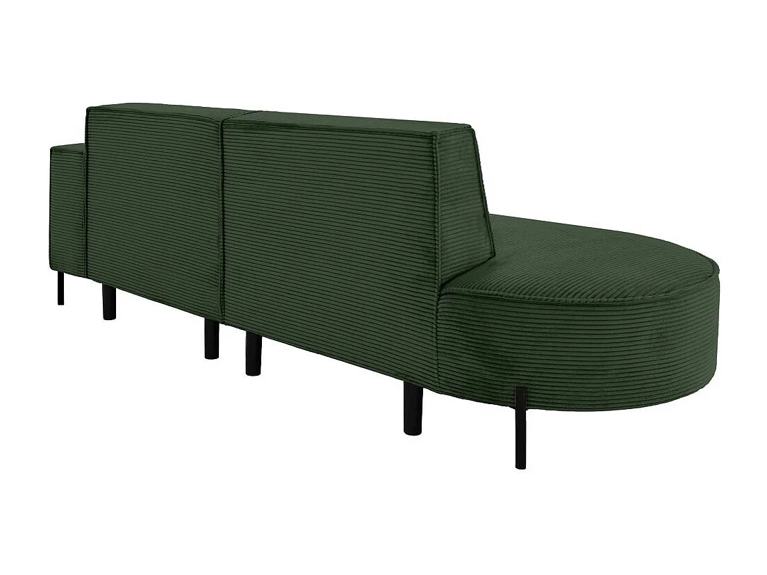Canapé d'angle 4 places MARLON en velours côtelé - Vert foncé