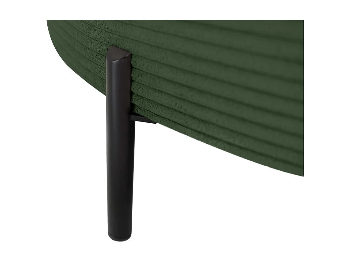 Canapé d'angle droit 4 places MARLON en velours côtelé - Vert foncé