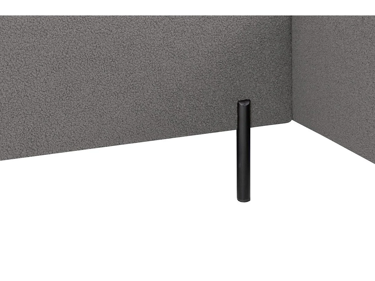 Canapé d'angle droit 4 places MARLON en tissu bouclette - Gris anthracite