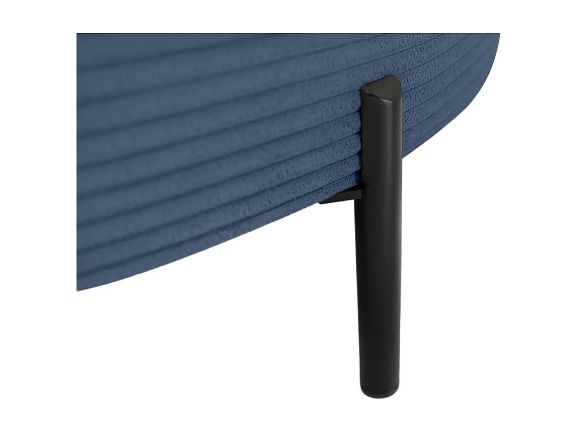 Canapé d'angle gauche 4 places MARLON en velours côtelé - Bleu foncé