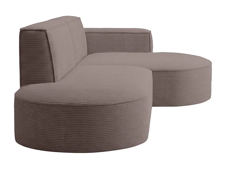 Canapé d'angle gauche 4 places MARLA en velours côtelé - Marron glacé