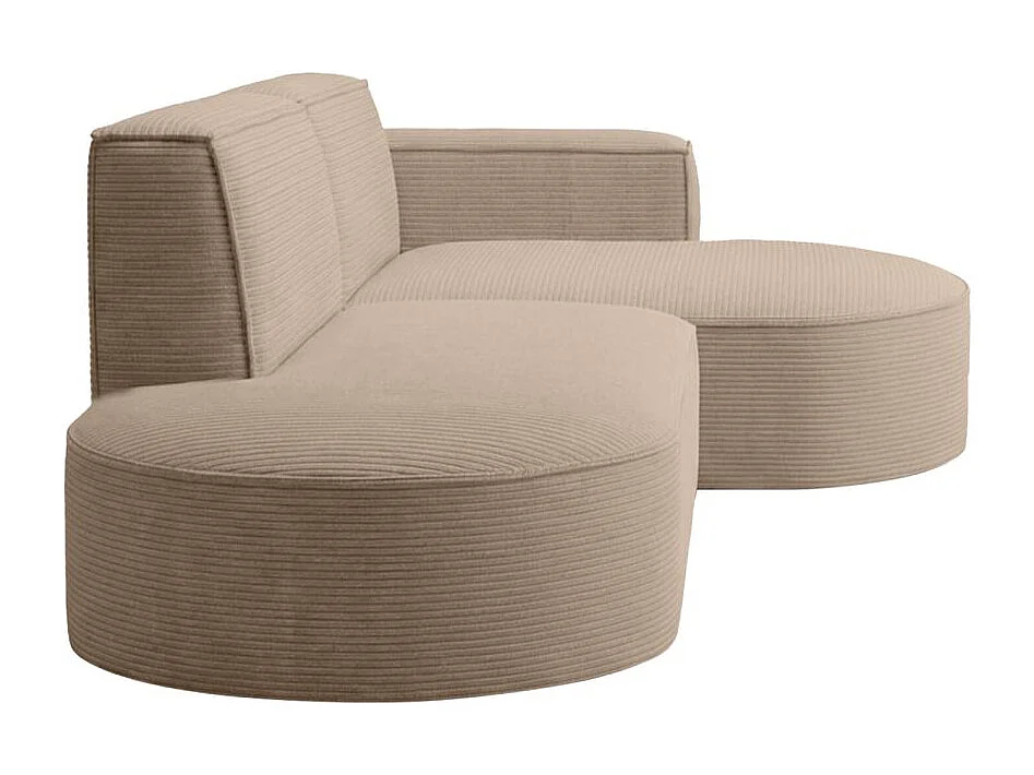 Canapé d'angle gauche 4 places MARLA en velours côtelé - Taupe