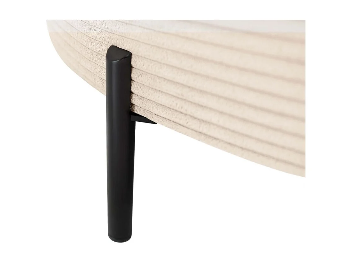 Canapé d'angle droit 4 places MARLON en velours côtelé - Beige