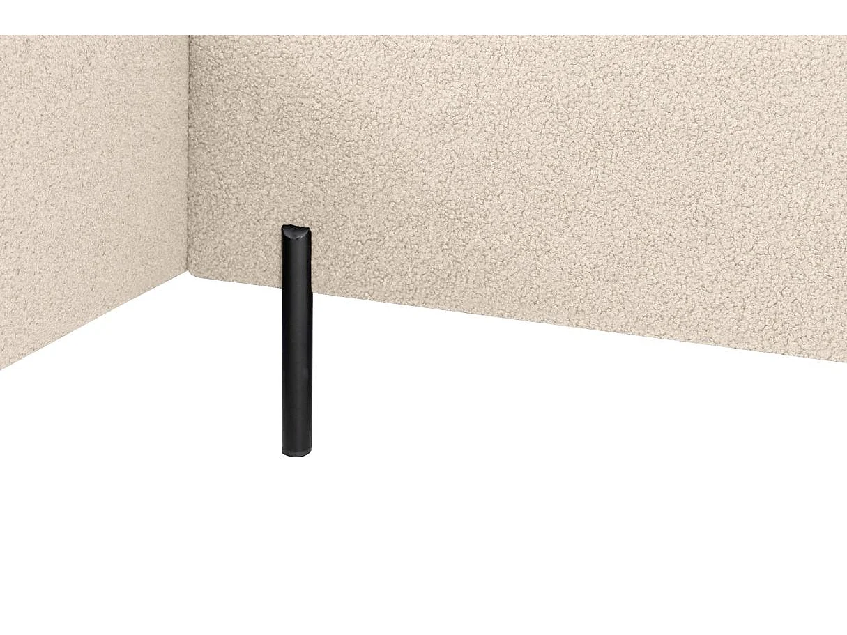 Canapé d'angle gauche 4 places MARLON en tissu bouclette - Blanc