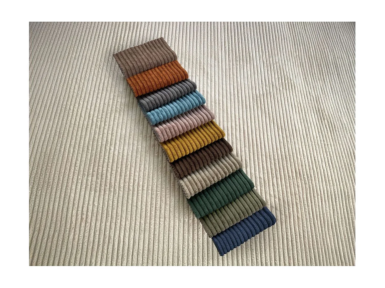 Canapé d'angle droit convertible 4 places MARLO en velours cotelé - Gris