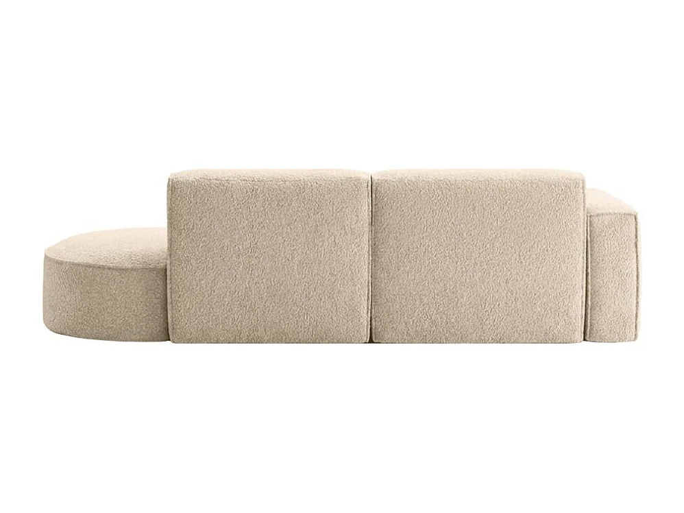 Canapé d'angle gauche 4 places MARLA en tissu bouclette - Beige
