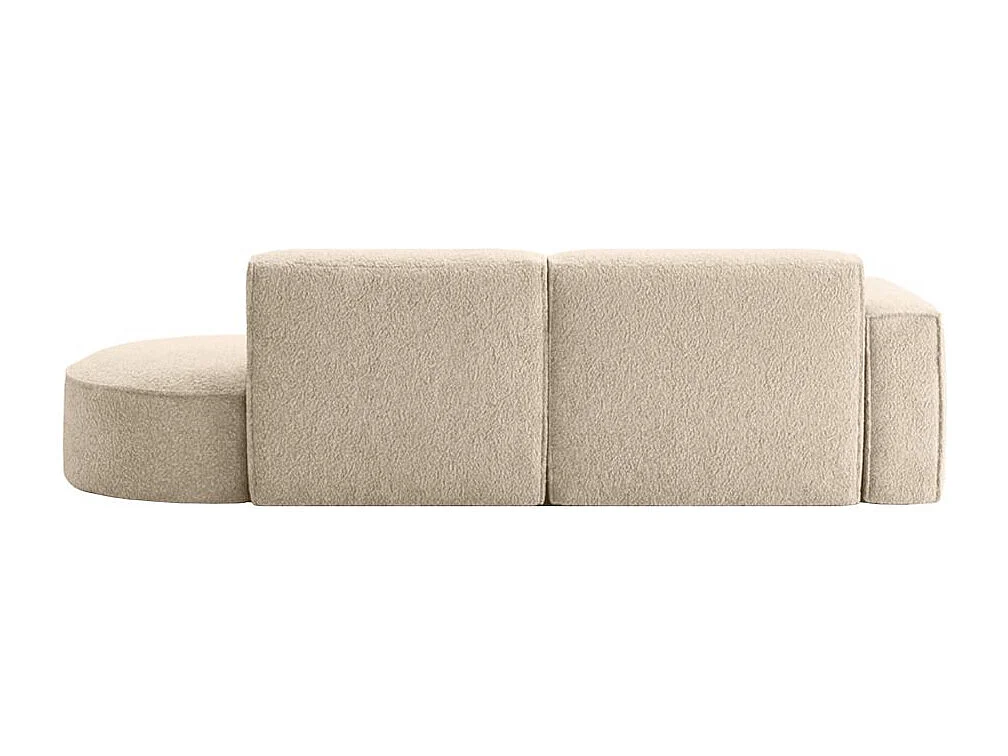 Canapé d'angle gauche 4 places MARLA en tissu bouclette - Beige