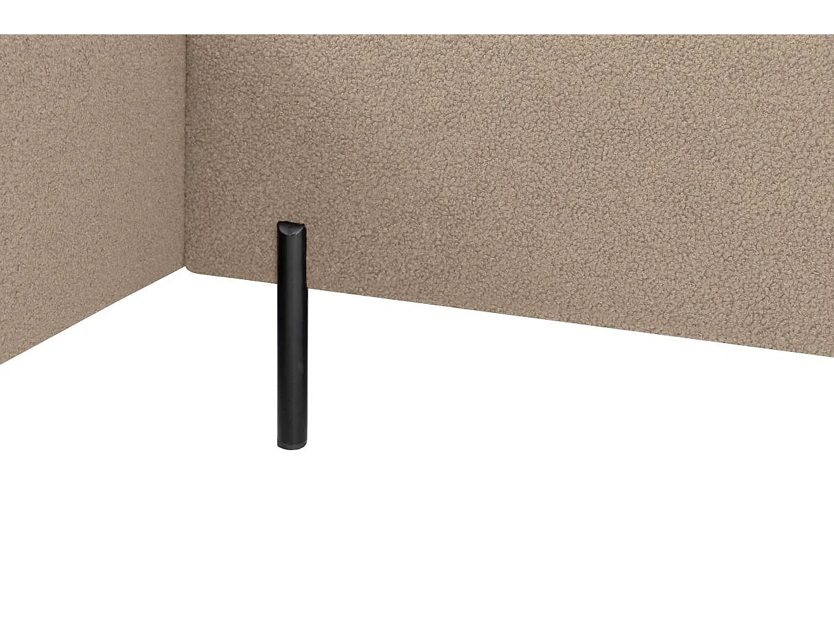 Canapé d'angle 4 places MARLON en tissu bouclette - Taupe