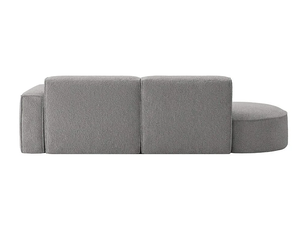 Canapé d'angle droit 4 places MARLA en tissu bouclette - Gris anthracite