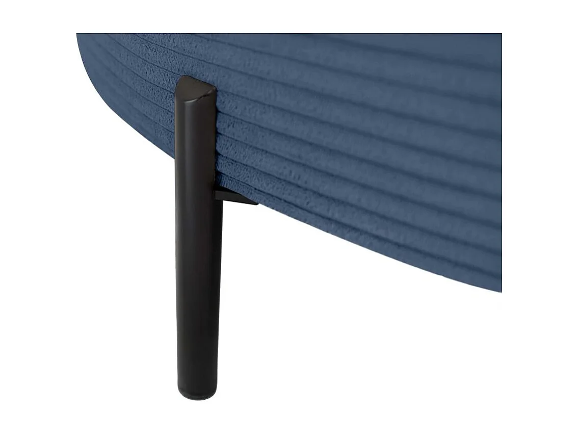 Canapé d'angle droit 4 places MARLON en velours côtelé - Bleu foncé