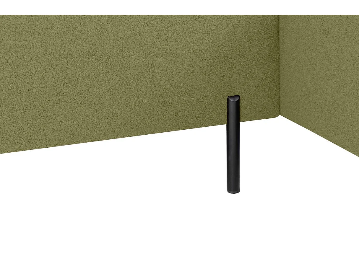 Canapé d'angle droit 4 places MARLON en tissu bouclette - Vert kaki