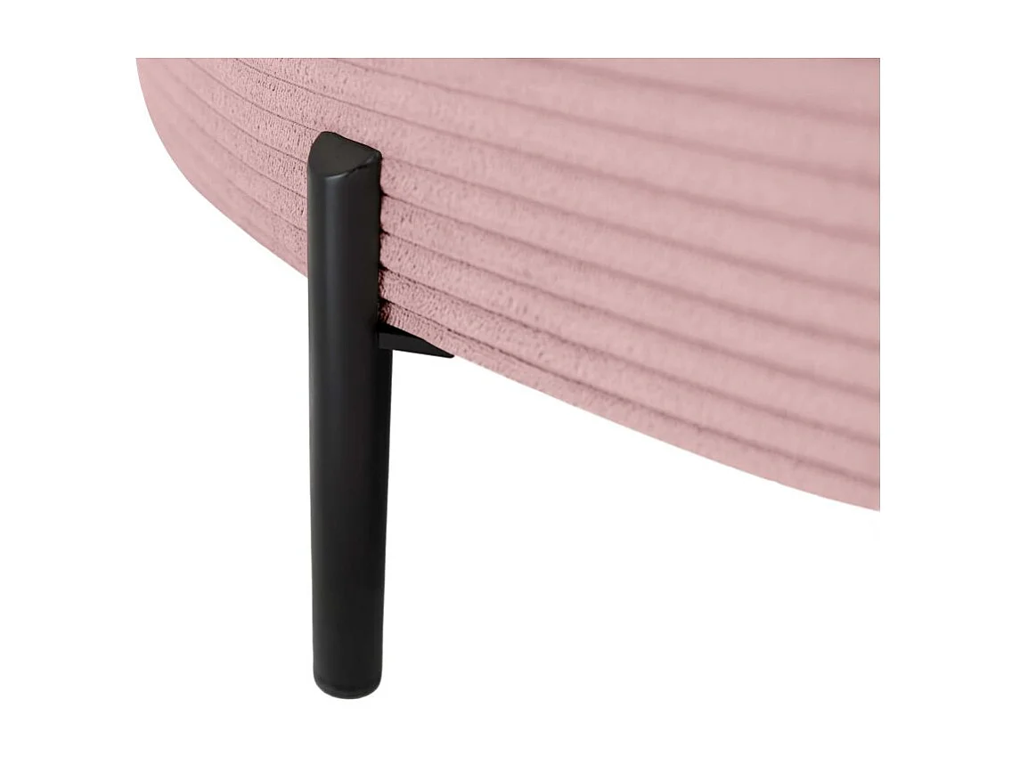 Canapé d'angle 4 places MARLON en velours côtelé - Rose