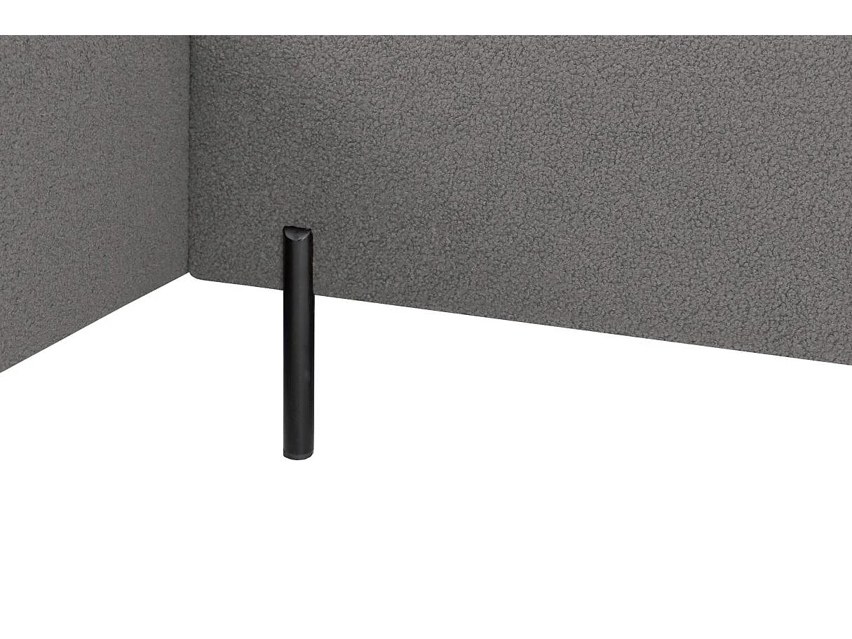 Canapé d'angle gauche 4 places MARLON en tissu bouclette - Gris anthracite