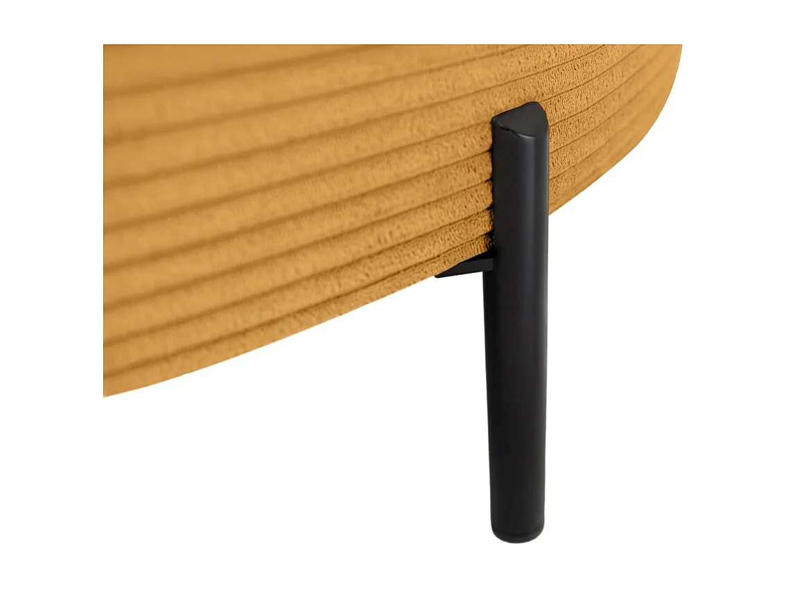 Canapé d'angle gauche 4 places MARLON en velours côtelé - Jaune