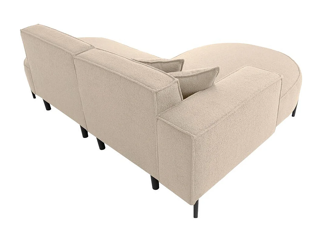 Canapé d'angle gauche 4 places MARLON en tissu bouclette - Beige