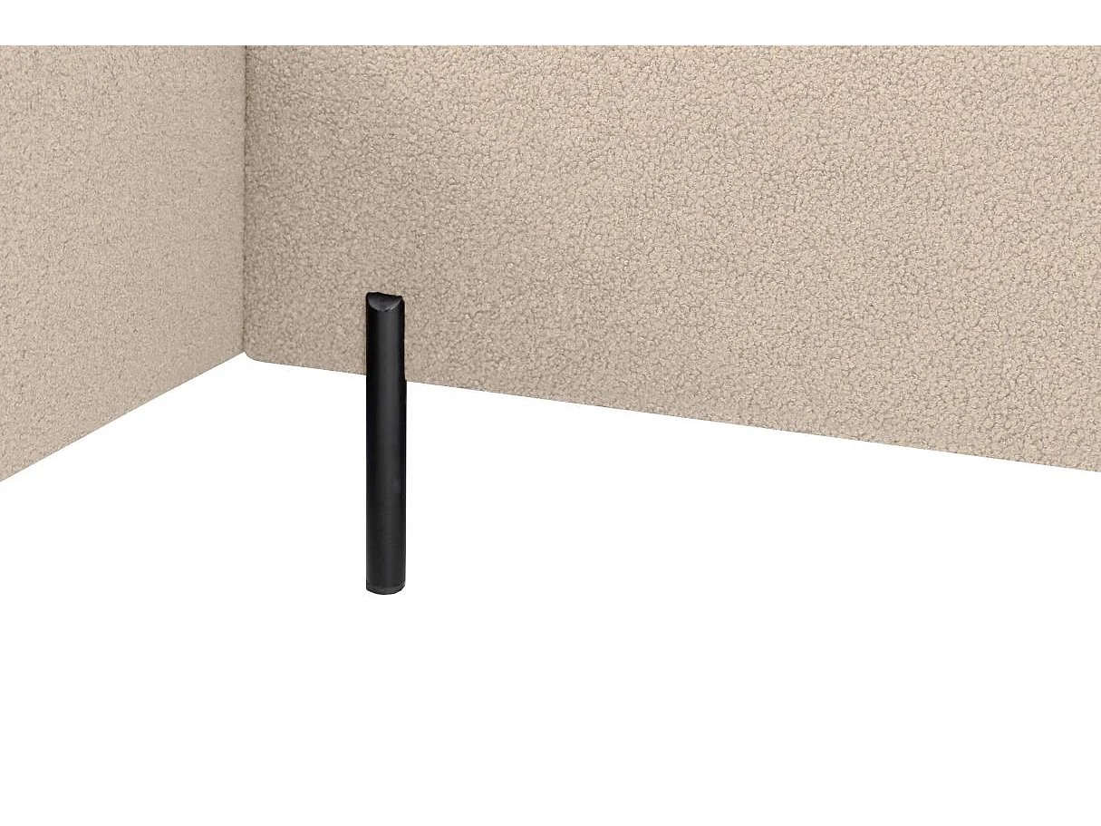 Canapé d'angle gauche 4 places MARLON en tissu bouclette - Beige