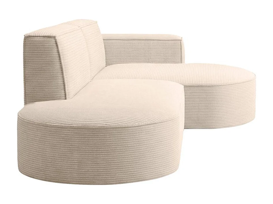 Canapé d'angle gauche 4 places MARLA en velours côtelé - Beige