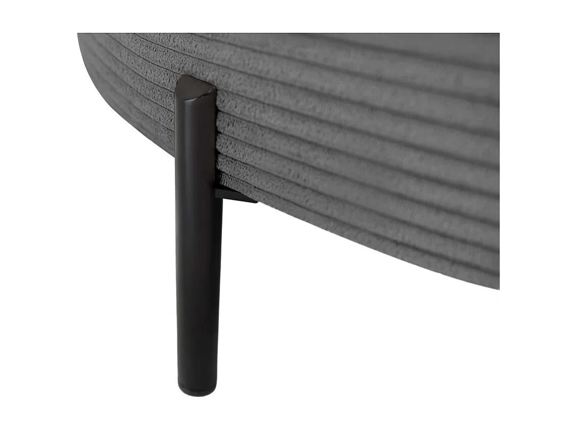 Canapé d'angle droit 4 places MARLON en velours côtelé - Gris