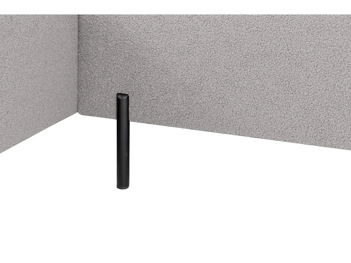 Canapé d'angle 4 places MARLON en tissu bouclette - Gris clair