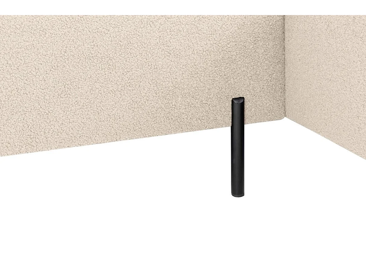 Canapé d'angle droit 4 places MARLON en tissu bouclette - Blanc