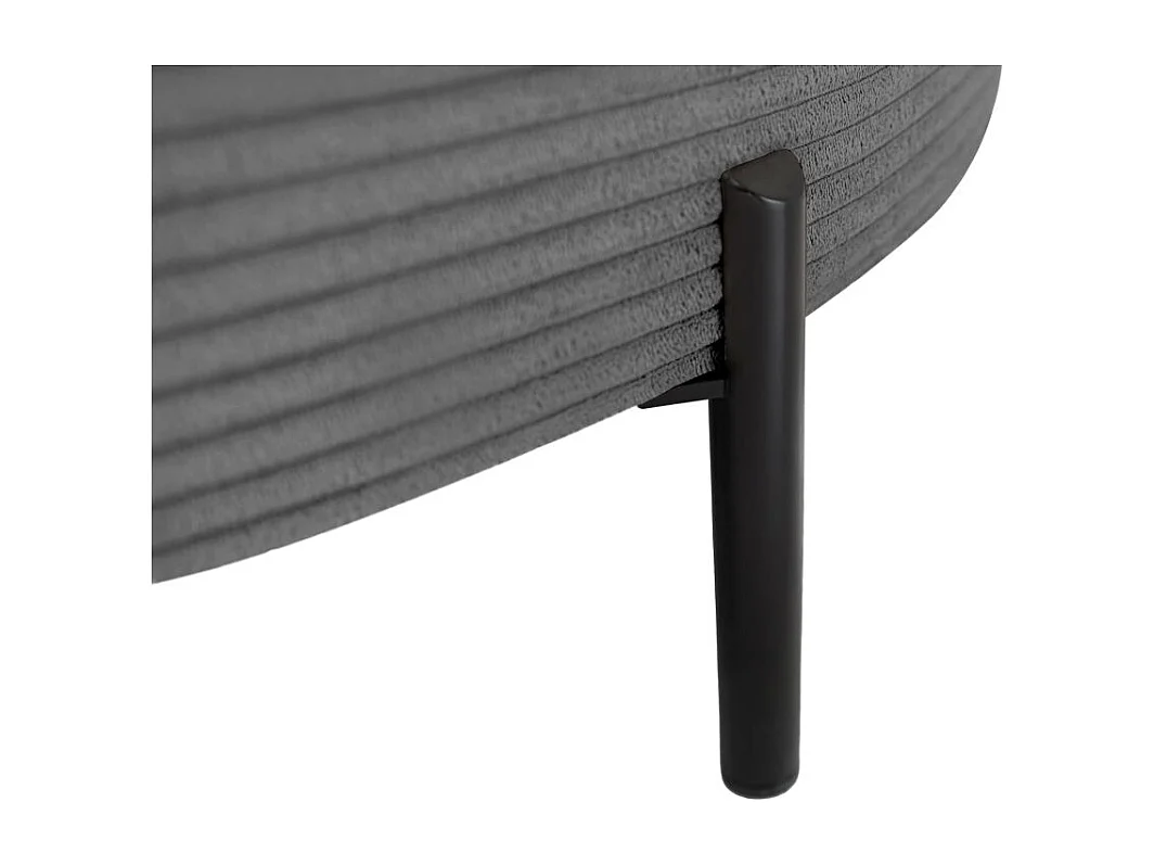 Canapé d'angle gauche 4 places MARLON en velours côtelé - Gris