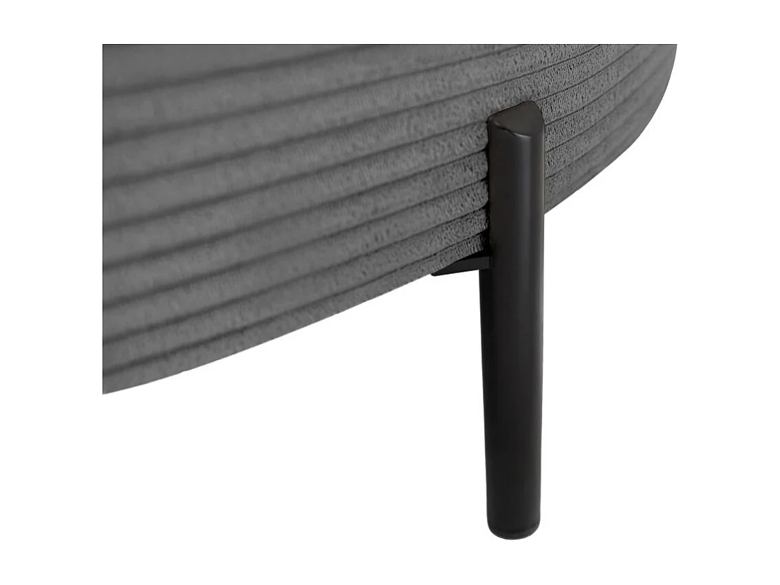 Canapé d'angle gauche 4 places MARLON en velours côtelé - Gris