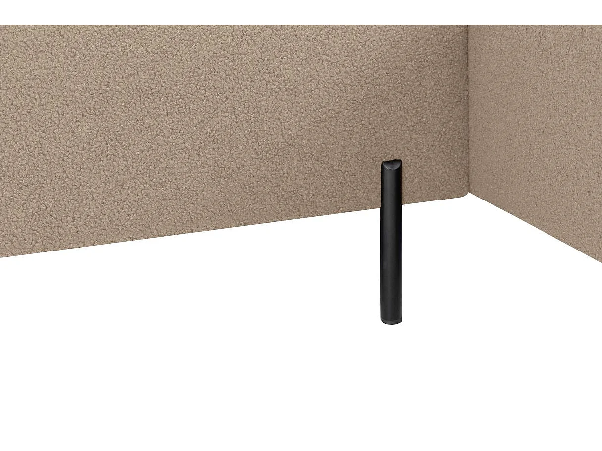 Canapé d'angle droit 4 places MARLON en tissu bouclette - Taupe