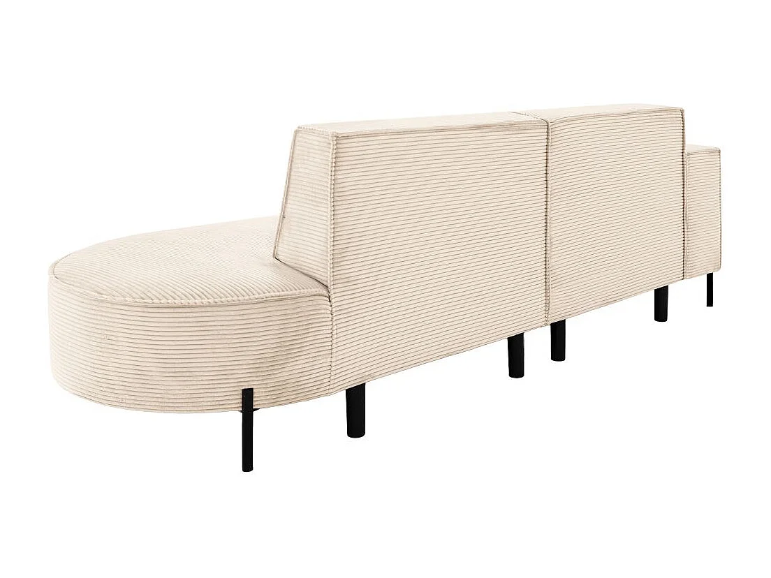 Canapé d'angle gauche 4 places MARLON en velours côtelé - Beige