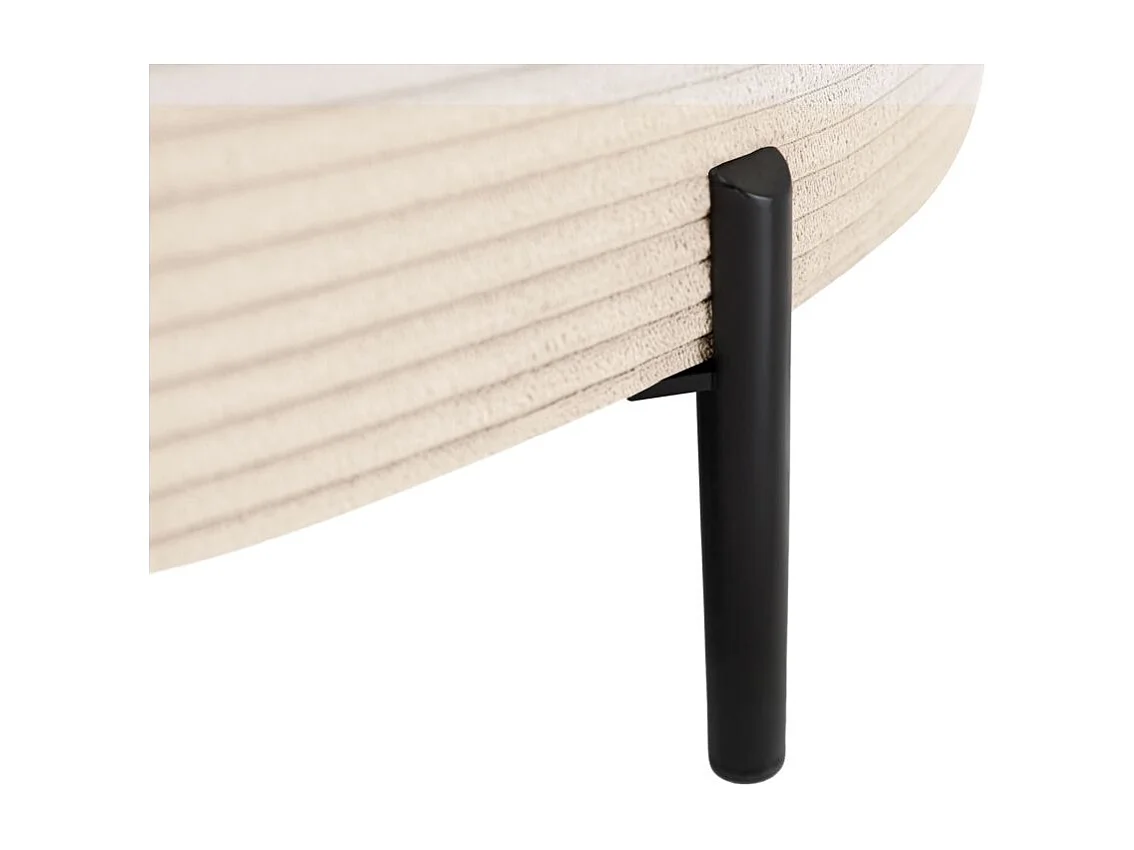 Canapé d'angle gauche 4 places MARLON en velours côtelé - Beige