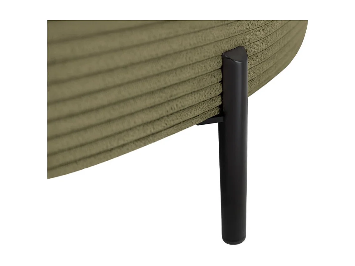 Canapé d'angle gauche 4 places MARLON en velours côtelé - Vert kaki