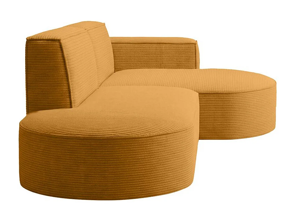 Canapé d'angle gauche 4 places MARLA en velours côtelé - Jaune