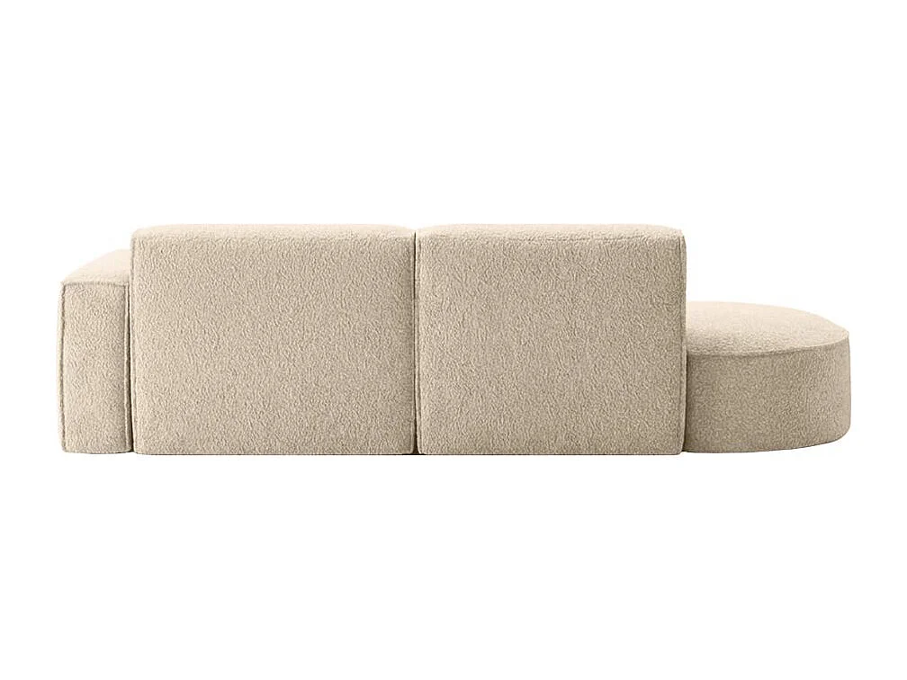Canapé d'angle droit 4 places MARLA en tissu bouclette - Beige