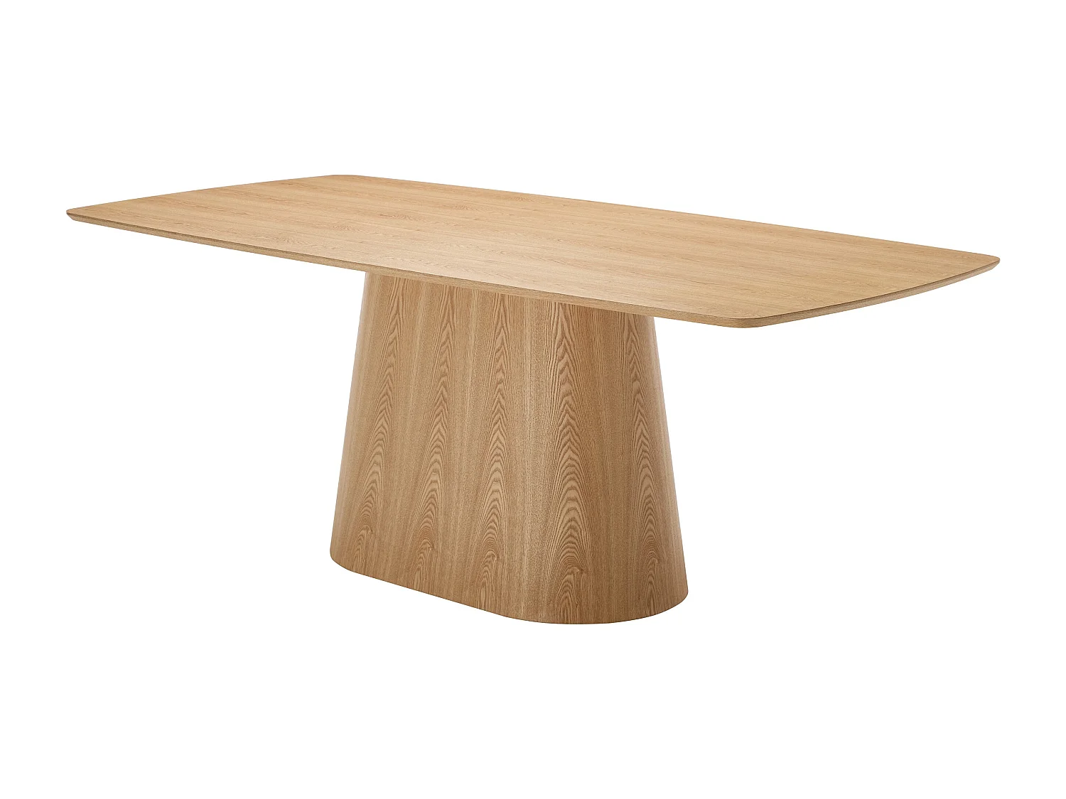 Table à manger 8 personnes placage frêne - Naturel clair - NIRASAKI