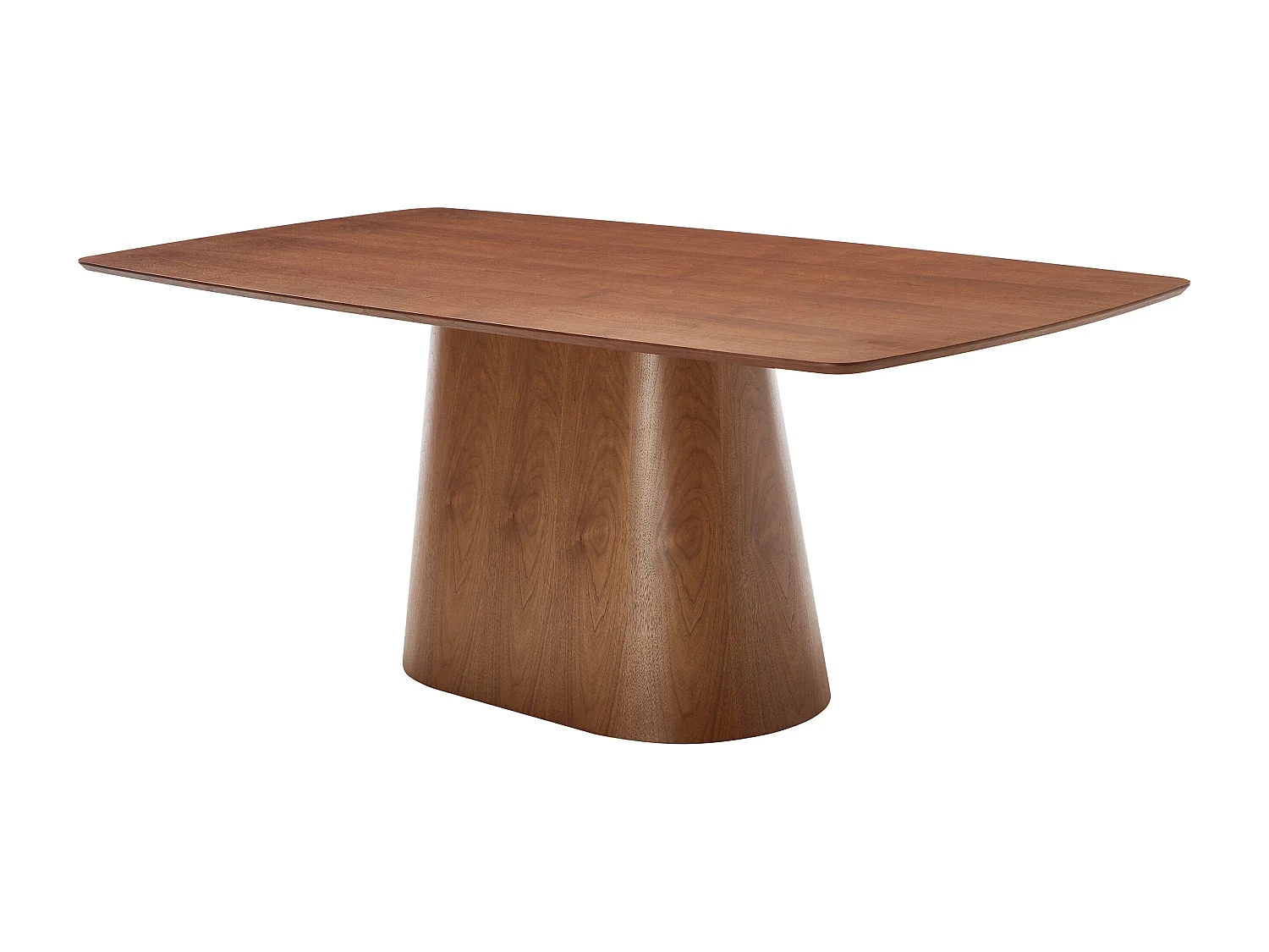 Table à manger 8 personnes placage noyer - Naturel foncé - NIRASAKI