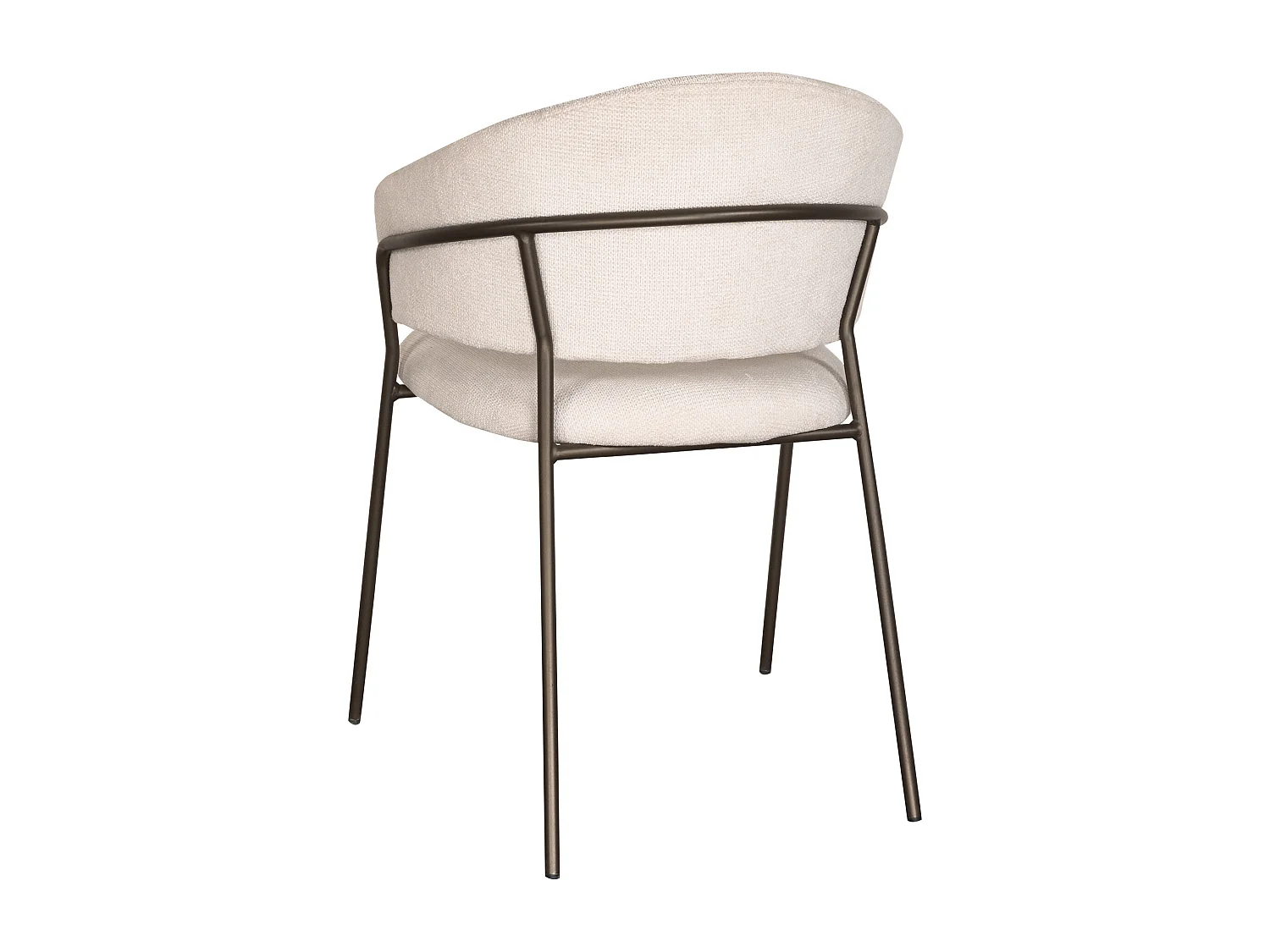 Lot de 2 chaises en tissu texturé et métal bronze - Beige - MADOLIA