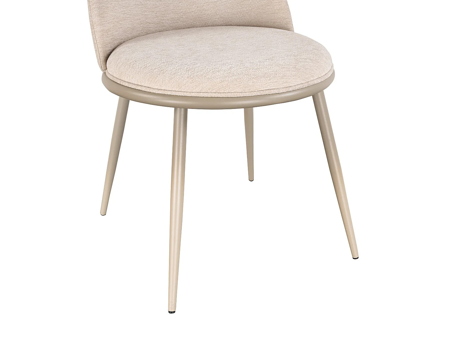 Lot de 2 chaises en tissu texturé et métal - Beige - NEBINA
