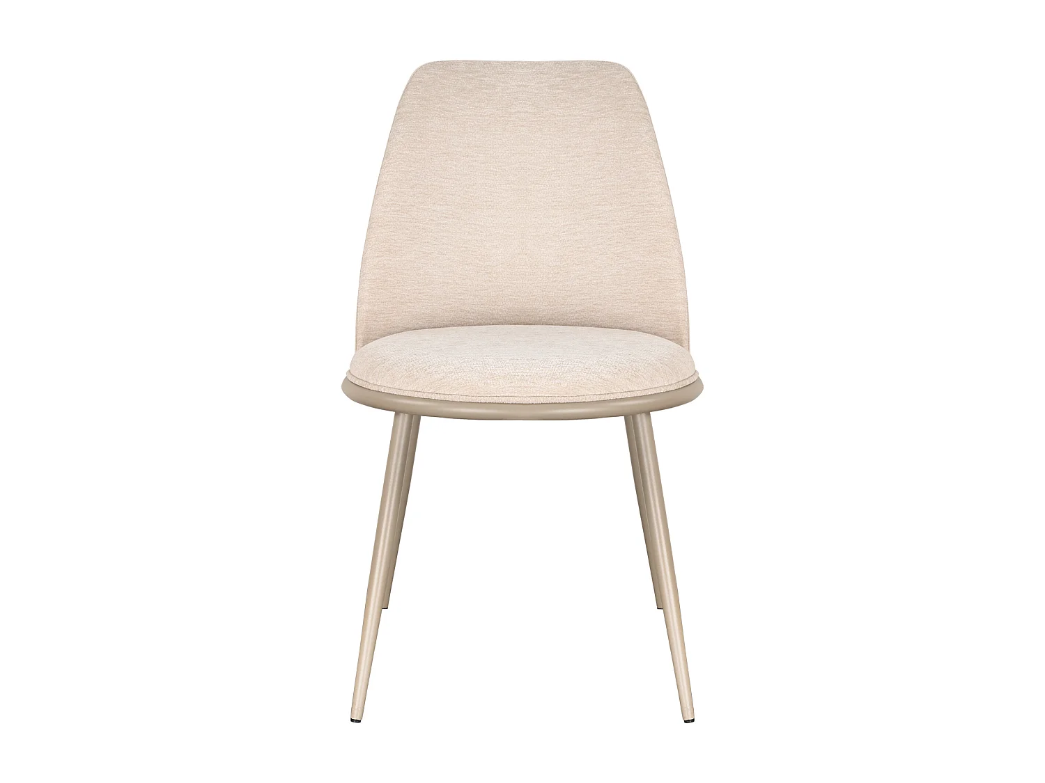 Lot de 2 chaises en tissu texturé et métal - Beige - NEBINA