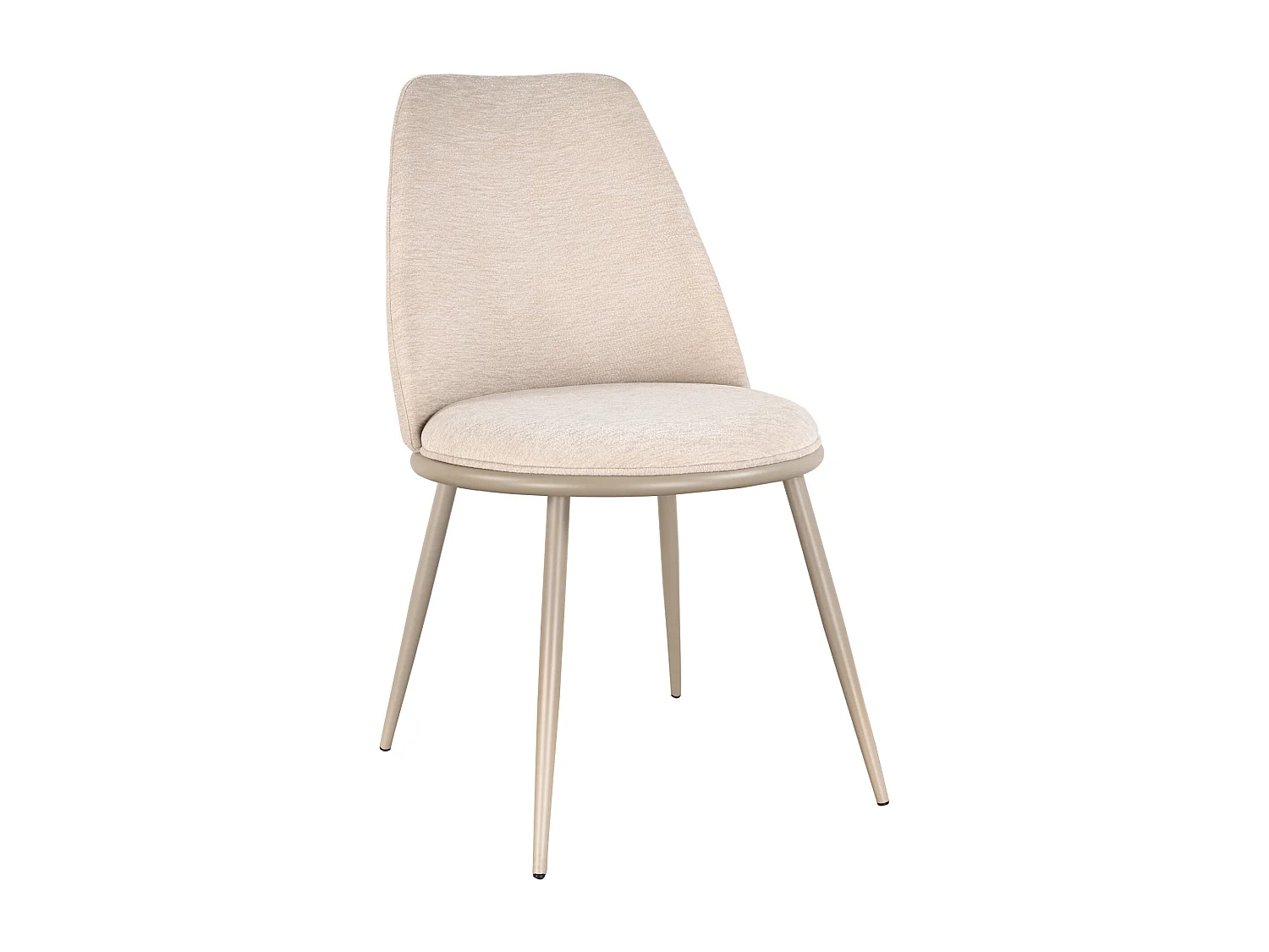 Lot de 2 chaises en tissu texturé et métal - Beige - NEBINA