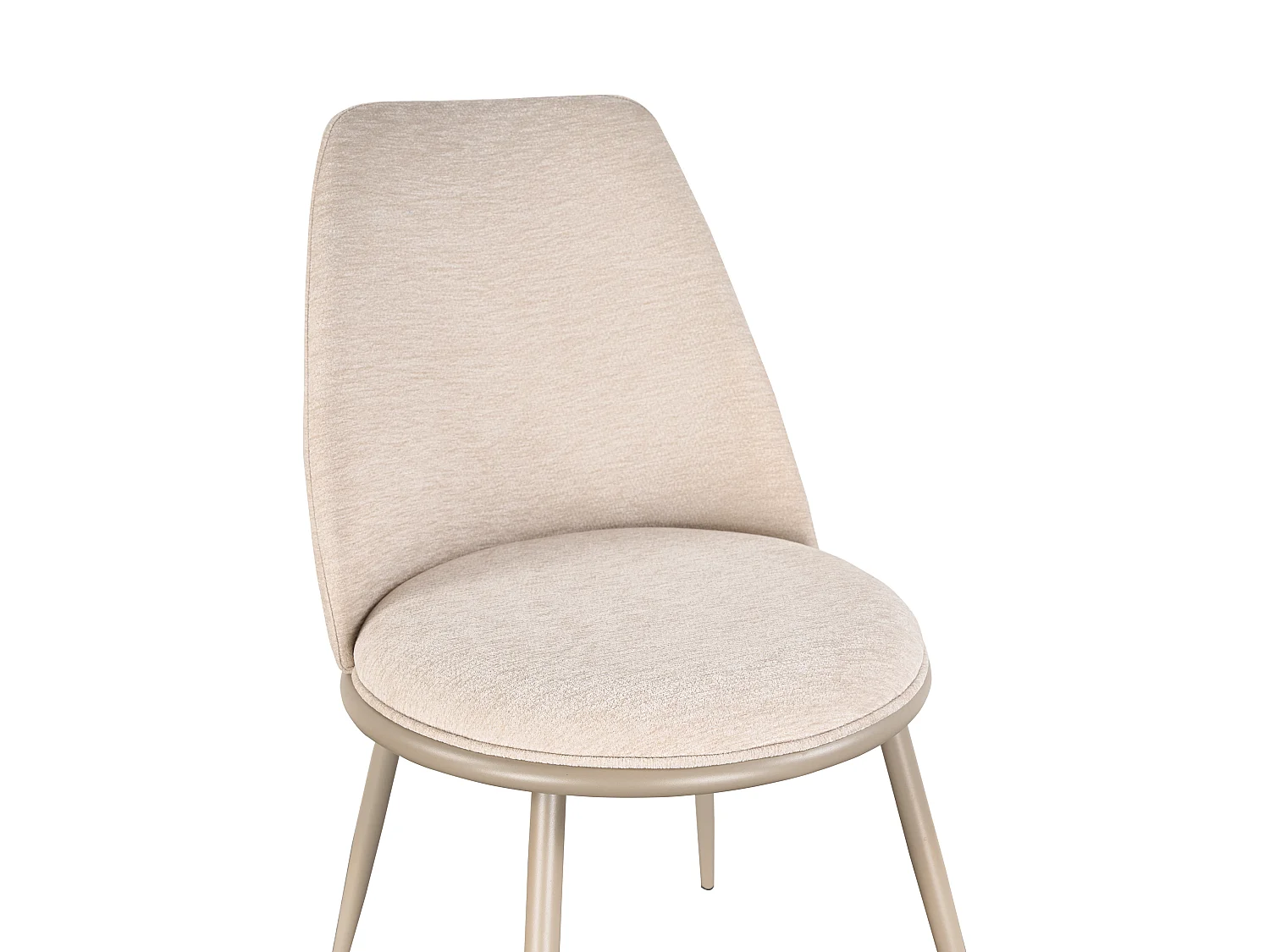 Lot de 2 chaises en tissu texturé et métal - Beige - NEBINA